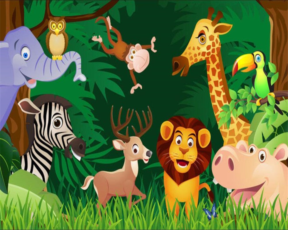 3D Wallpaper Jungle Forest Cartoon